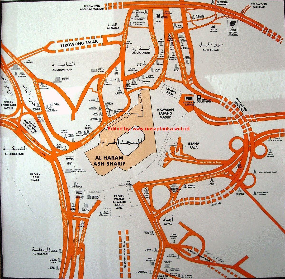 mapa de misfalah la Meca mapa