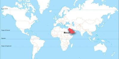 La meca en el mapa del mundo