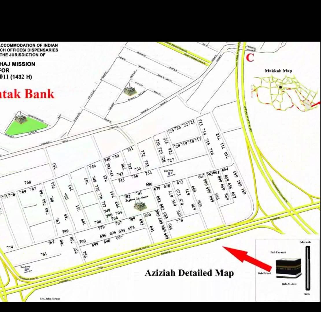 mapa de aziziyah la Meca