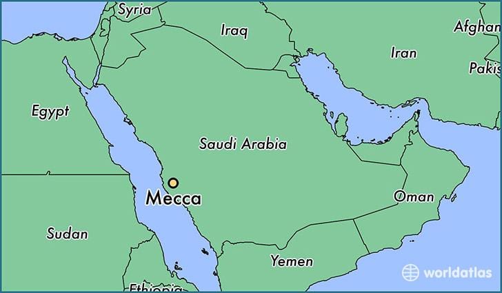 La meca en el mapa