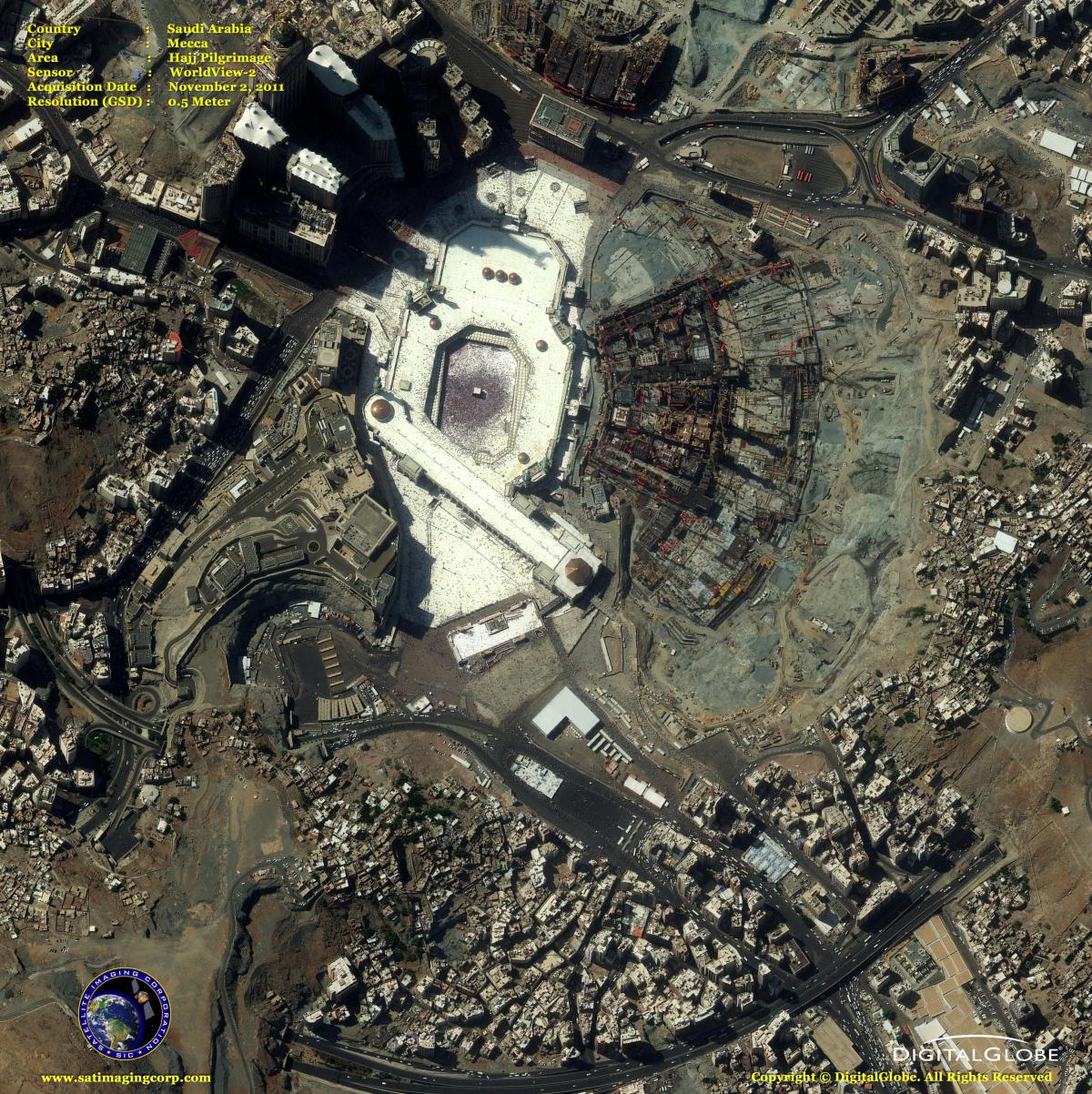 mapa de la Meca, mapa satélite