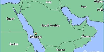 La meca en el mapa